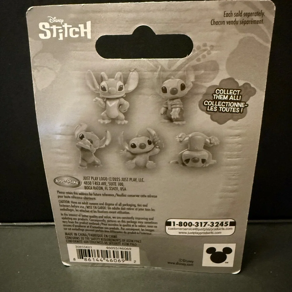 Disney Just Play Stitch Angel Mini Figure Set Kids OS Blue Pink NEW 5pc Bundle